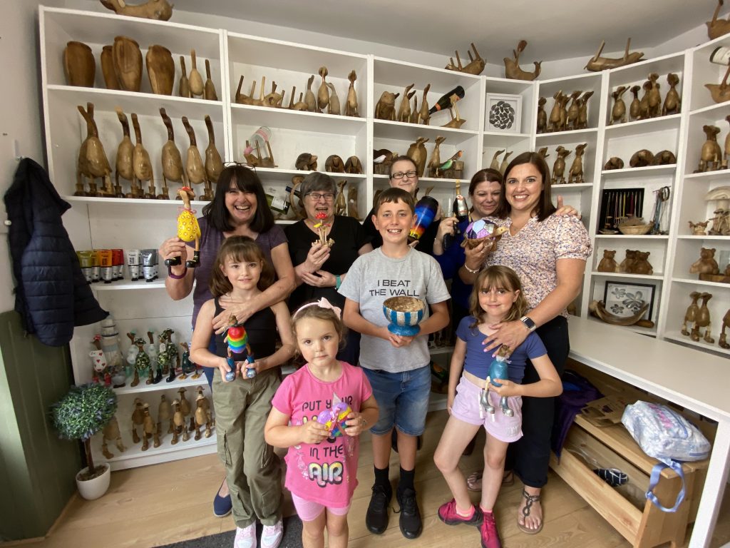 Looking for days out in Exmouth? Things to do? Here is an example of wooden painted ducks workshop finished results 