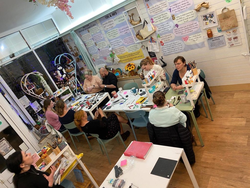 busy studio at arty boat exmouth for silver ring jewellery workshop