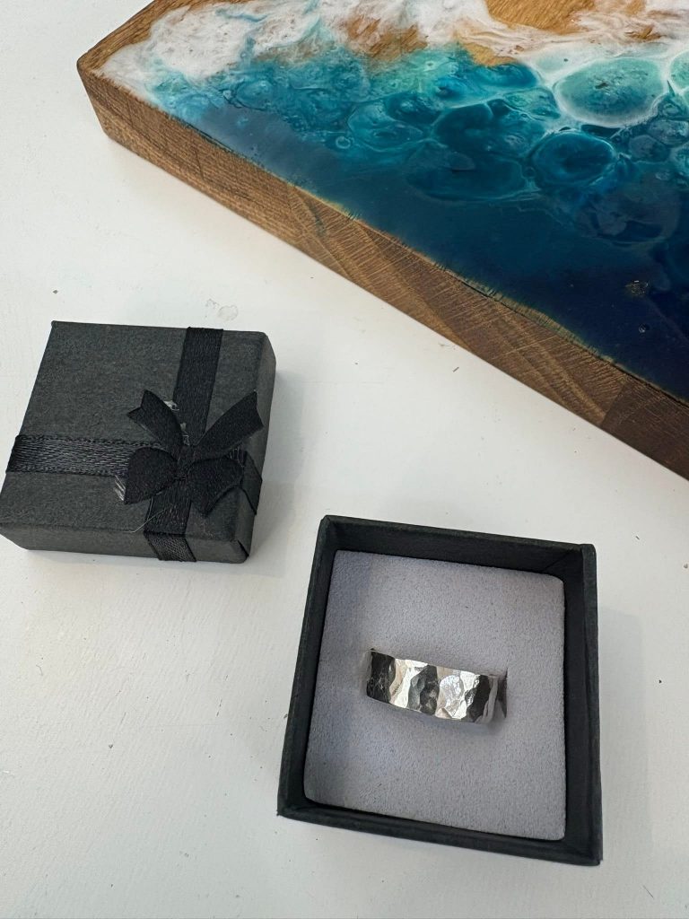 finished rings from jewellery workshop exmouth arty boat
