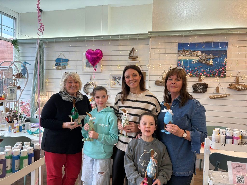 duck painting devon arty boat