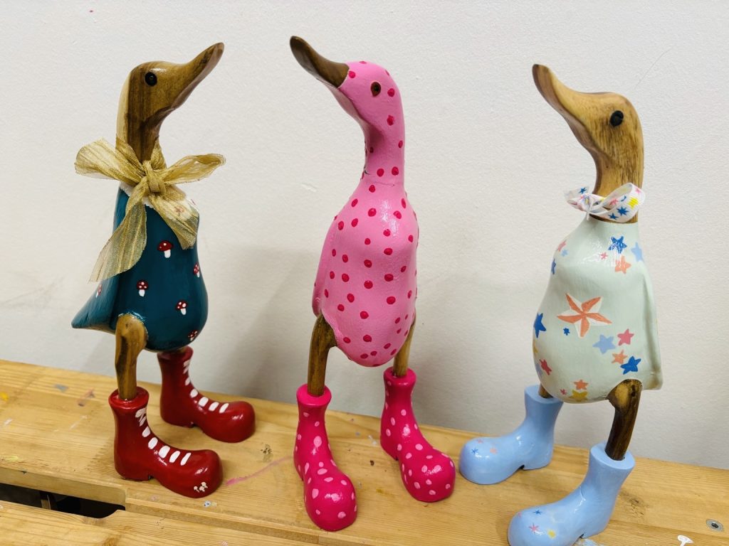 wooden duck painting devon