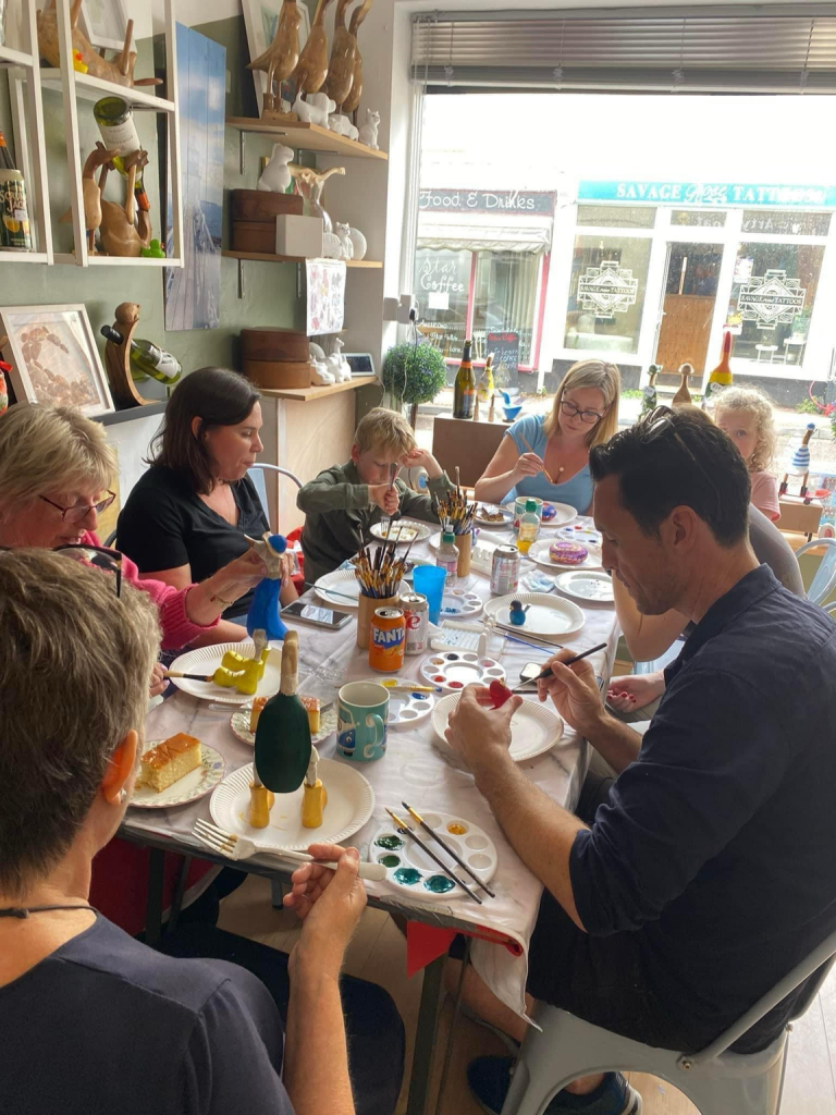 wooden duck painting arty boat exmouth