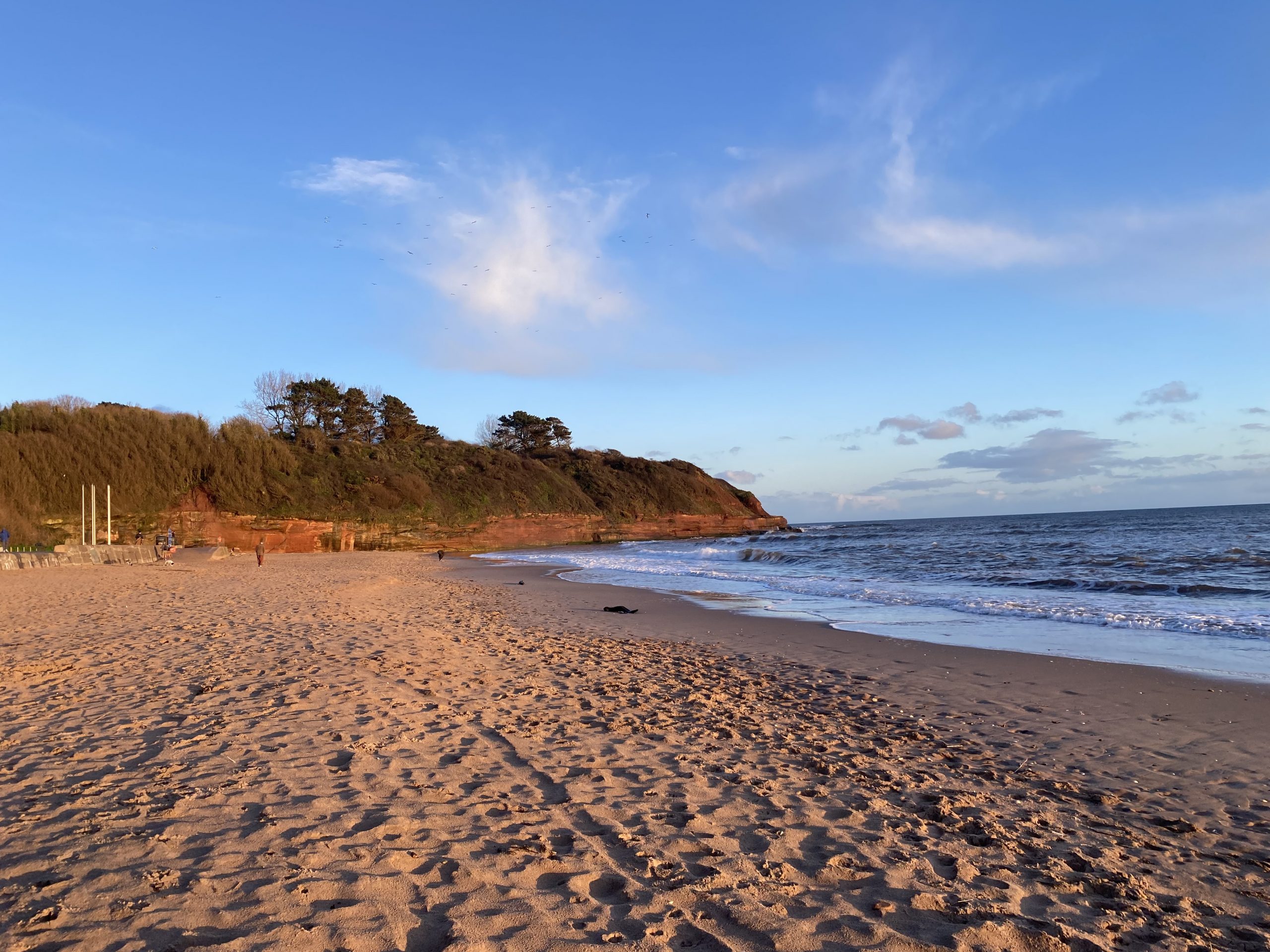 Orcombe beach near Exmouth with red sandstone cliffs