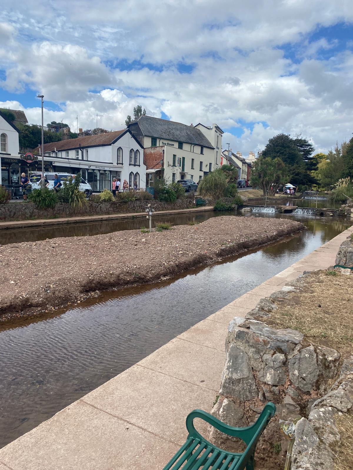 Dawlish town centre and Dawlish Water in South Devon
