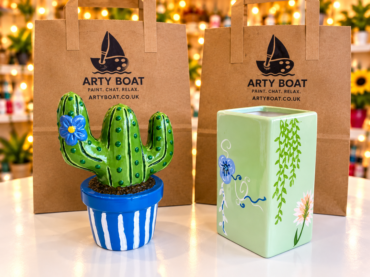 Paint your own pottery vase or plant pot kit from Arty Boat
