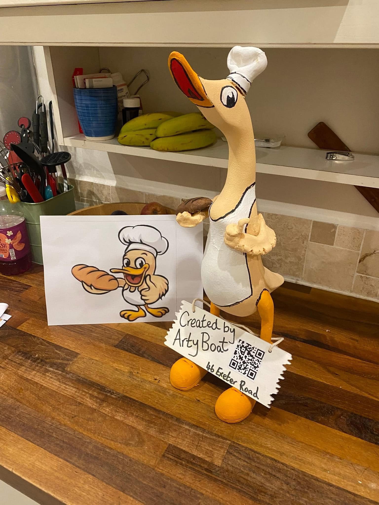 Duck Bakery chef duck handmade and painted by Arty Boat